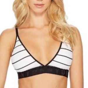 NWT DKNY White Striped Ribbed Bralette